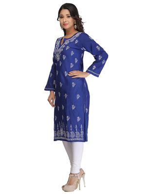 chikankari straight kurta - 17225769 - Standard Image - 2