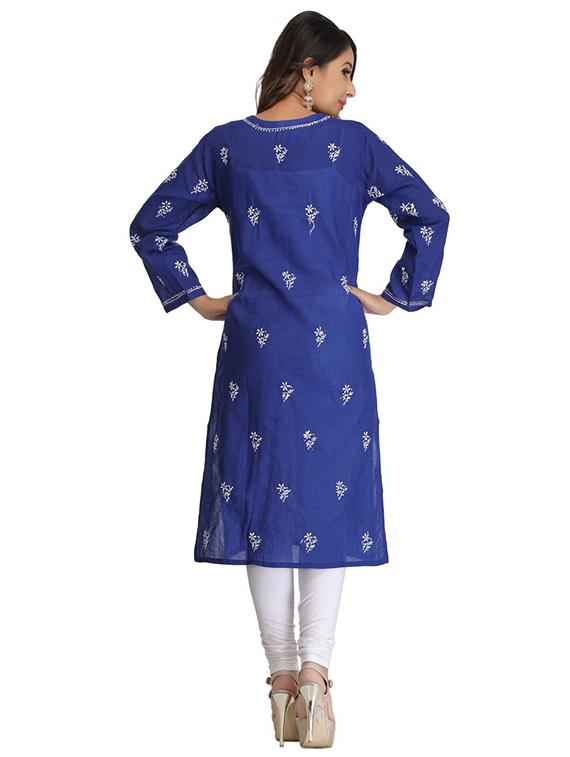 chikankari straight kurta - 17225769 - Zoom Image - 3