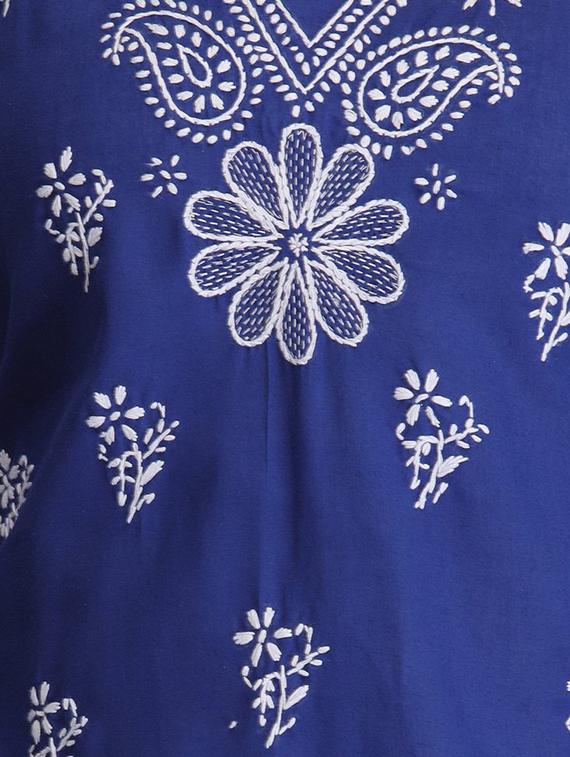 chikankari straight kurta - 17225769 - Zoom Image - 4