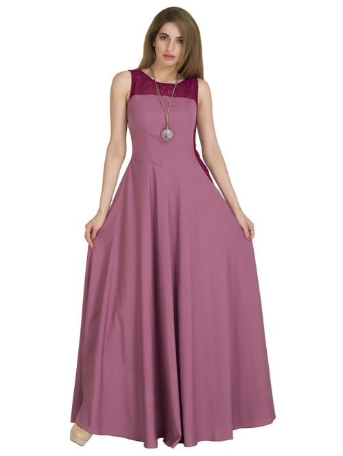 lace panel maxi gown - 17225778 - Standard Image - 1