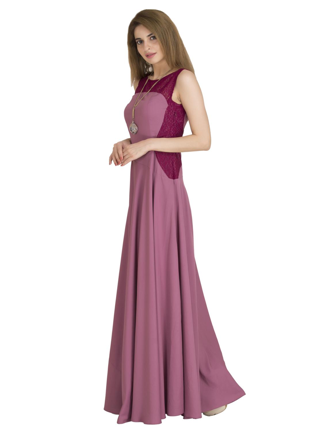 lace panel maxi gown - 17225778 - Zoom Image - 2