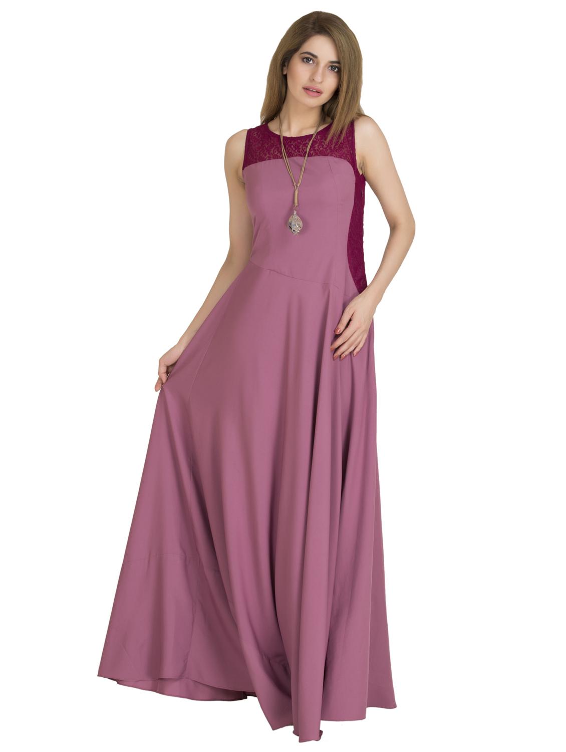 lace panel maxi gown - 17225778 - Zoom Image - 4