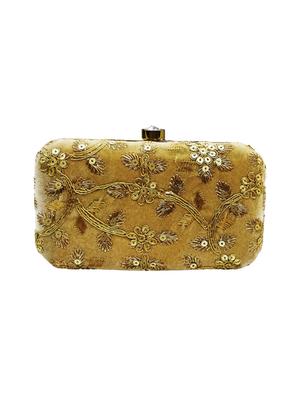 beige metal box clutch - 17225827 - Standard Image - 2