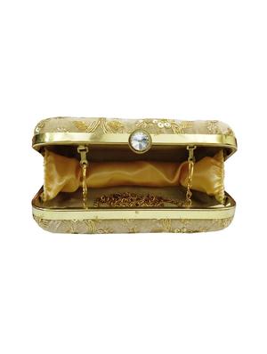 beige metal box clutch - 17225827 - Standard Image - 3