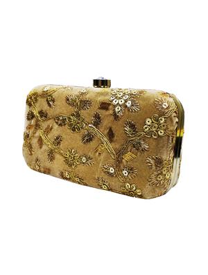 beige metal box clutch - 17225827 - Standard Image - 4