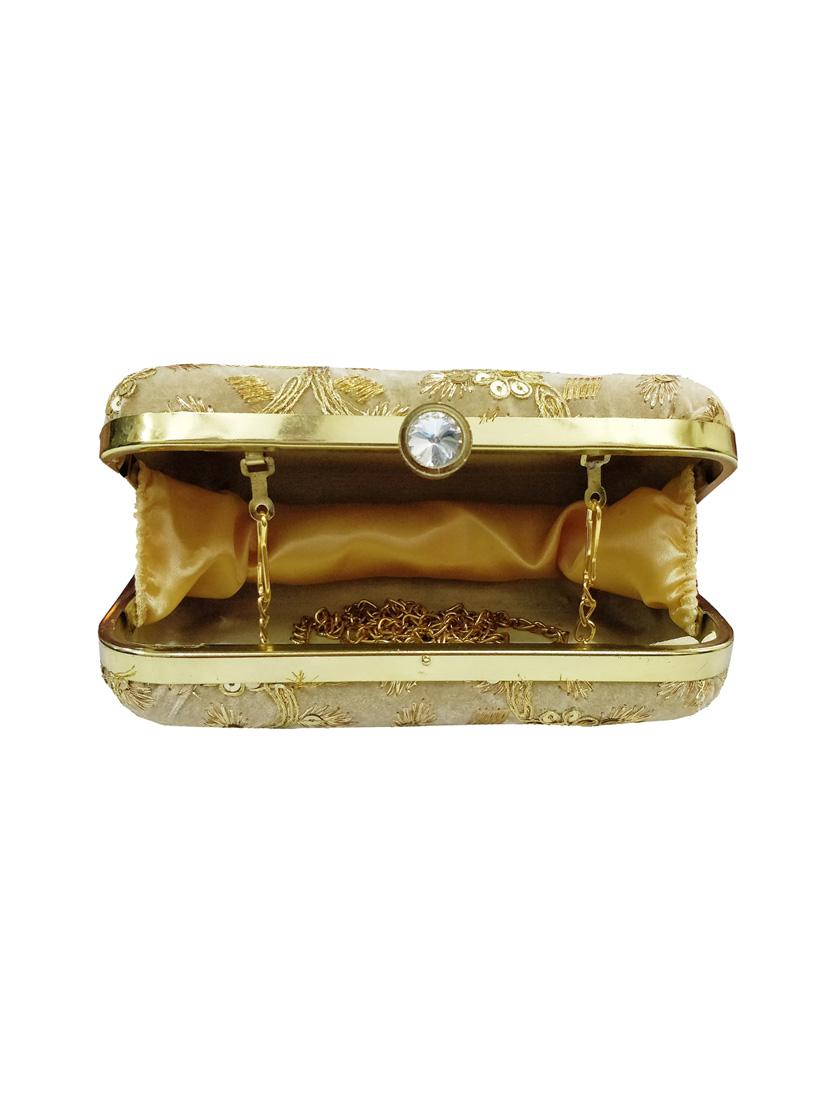 beige metal box clutch - 17225827 - Zoom Image - 3