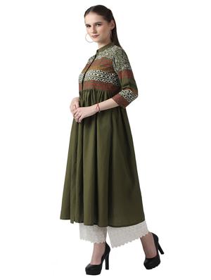 floral print flared kurta - 17225843 - Standard Image - 2