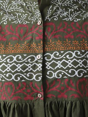 floral print flared kurta - 17225843 - Standard Image - 4
