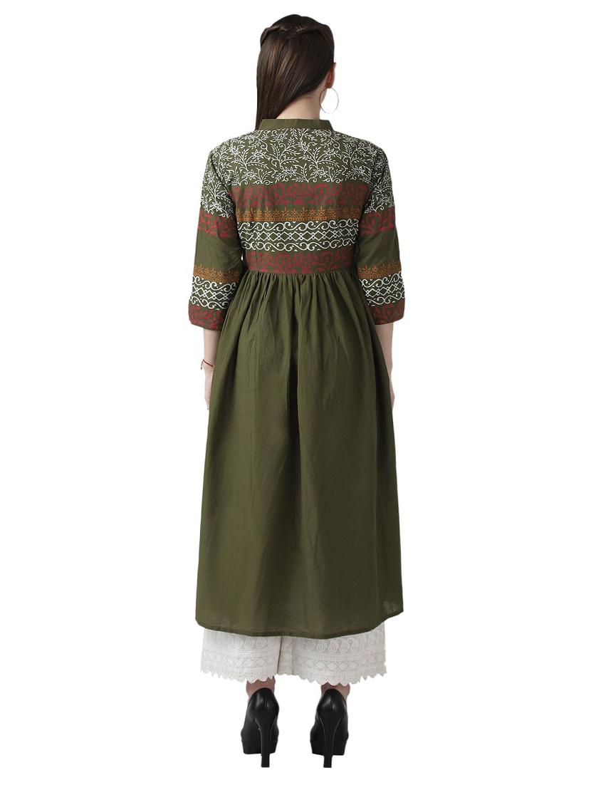 floral print flared kurta - 17225843 - Zoom Image - 3