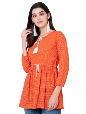 polka dots flared kurti - 17225874 - Standard Image - 2
