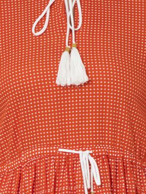 polka dots flared kurti - 17225874 - Standard Image - 4