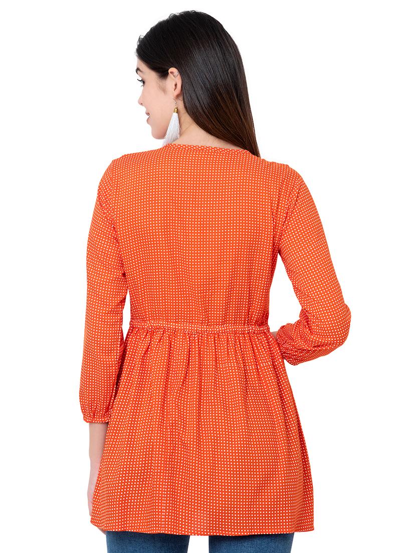 polka dots flared kurti - 17225874 - Zoom Image - 3