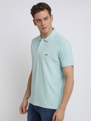 blue solid polo t-shirt - 17225908 - Standard Image - 2