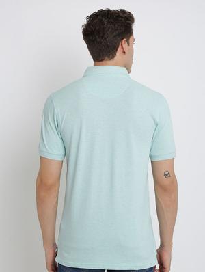 blue solid polo t-shirt - 17225908 - Standard Image - 3