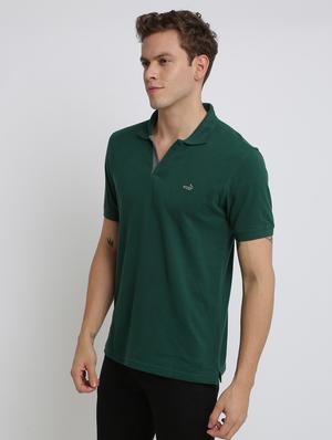 green solid collared t-shirt - 17225910 - Standard Image - 2