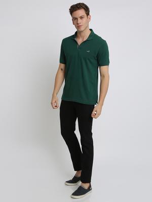 green solid collared t-shirt - 17225910 - Standard Image - 4