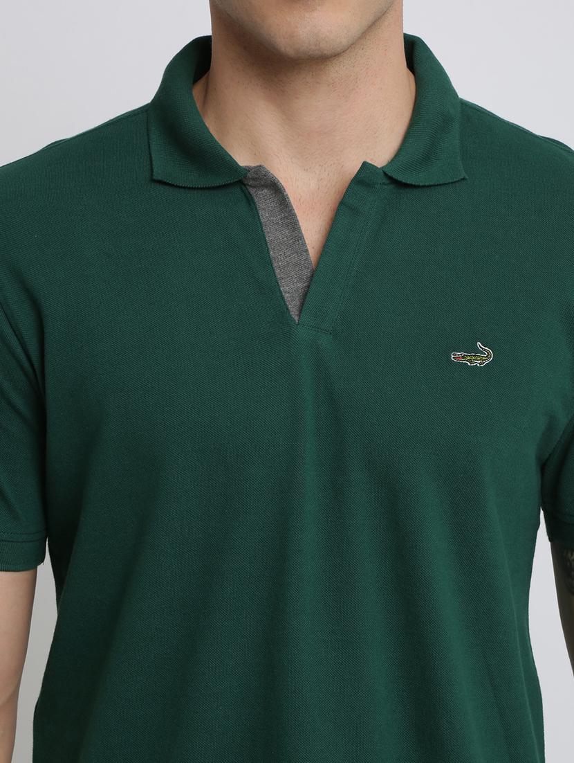 green solid collared t-shirt - 17225910 - Zoom Image - 5