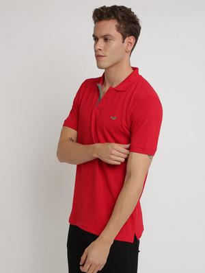 red solid collared t-shirt - 17225947 - Standard Image - 2
