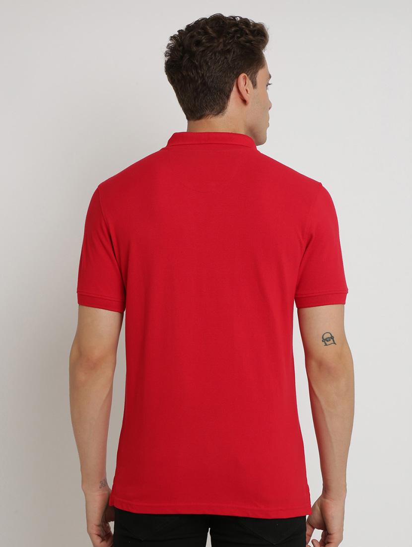 red solid collared t-shirt - 17225947 - Zoom Image - 3