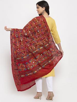 multi color embroidered dupatta - 17226206 - Standard Image - 2