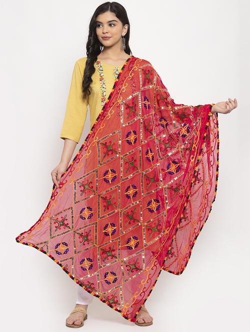 multi color embroidered dupatta - 17226215 - Standard Image - 1