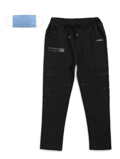 black cotton track wear with free mask - 17226307 - Standard Image - 1