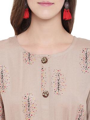 foil print a-line ethnic dress - 17226496 - Standard Image - 4