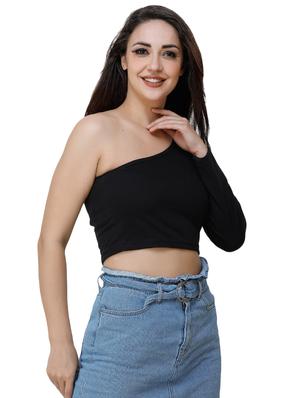 single shoulder crop top - 17226565 - Standard Image - 2