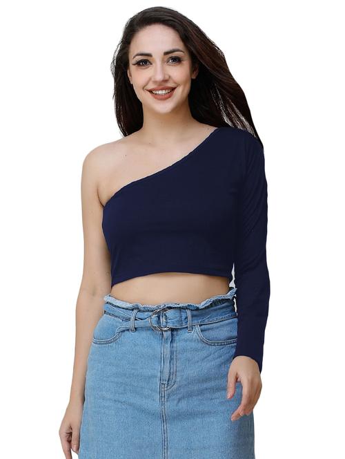 single shoulder crop top - 17226568 - Standard Image - 1