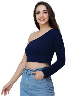 single shoulder crop top - 17226568 - Standard Image - 2