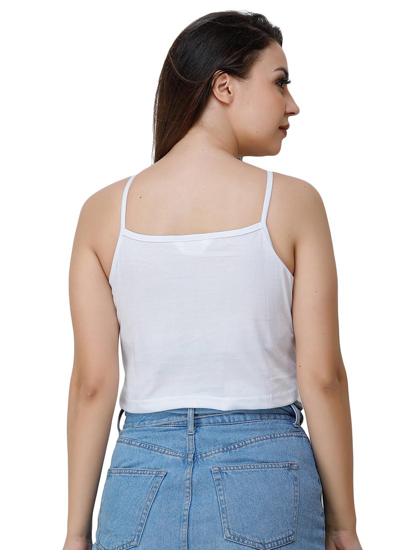 white cotton blend crop top - 17226583 - Zoom Image - 3