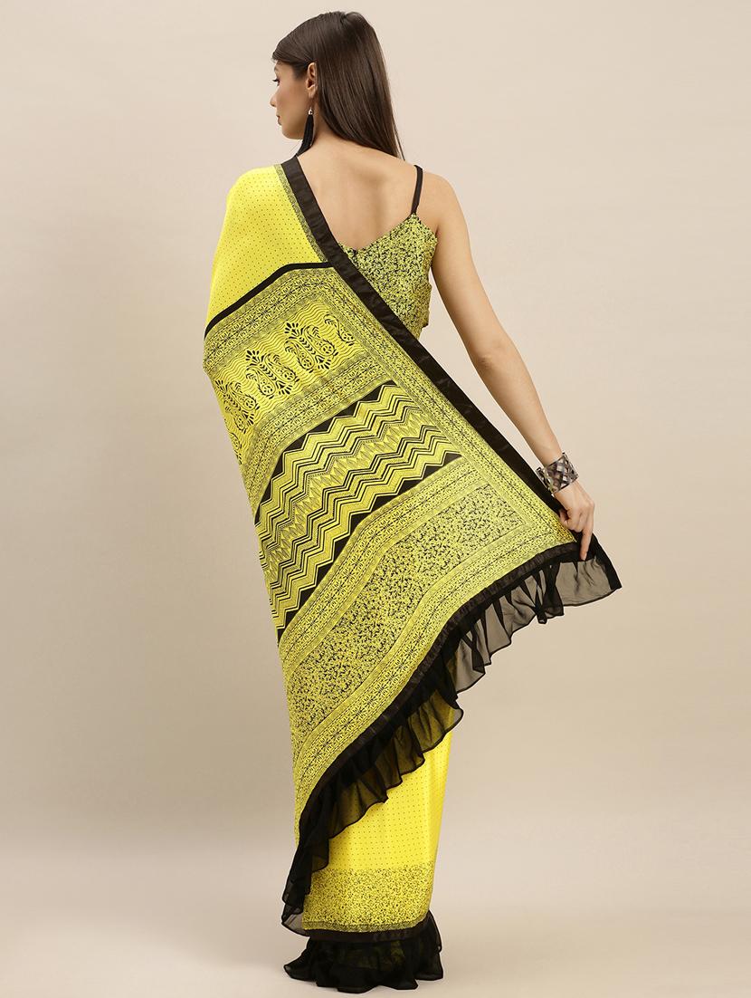 ruffle fusion saree with blouse - 17227260 - Zoom Image - 2
