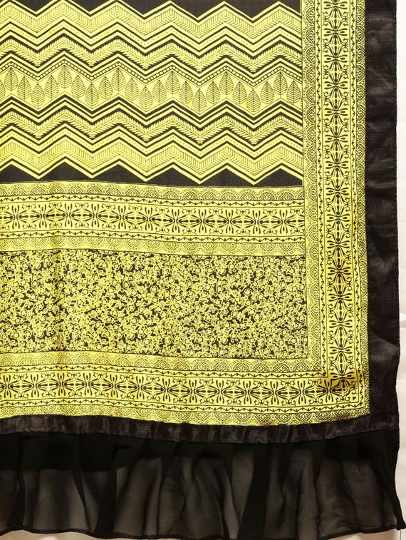 ruffle fusion saree with blouse - 17227260 - Zoom Image - 4