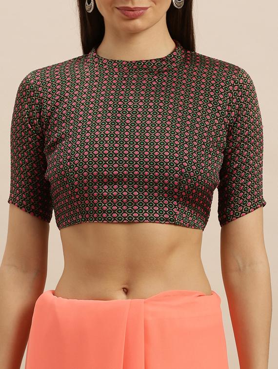 ruffle solid saree with blouse - 17227276 - Zoom Image - 3
