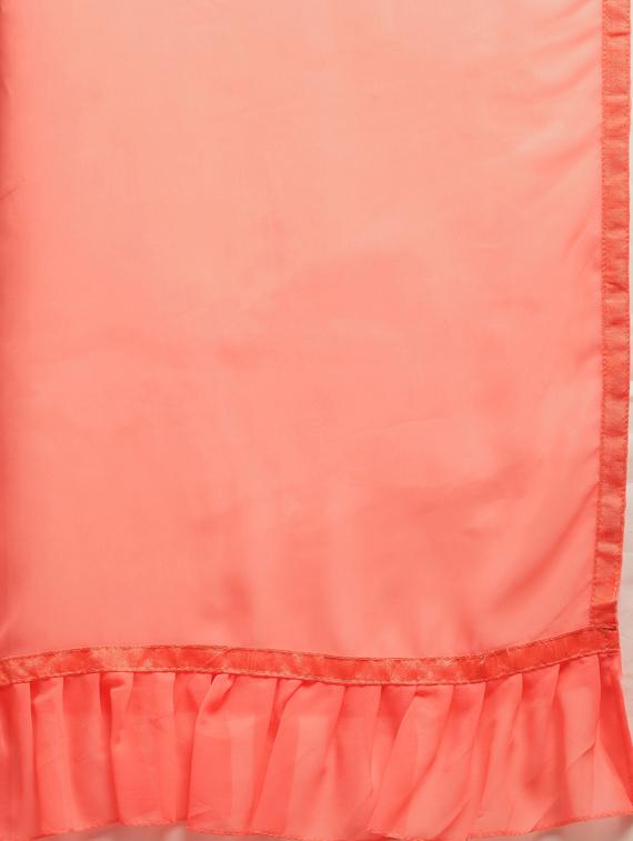 ruffle solid saree with blouse - 17227276 - Zoom Image - 5