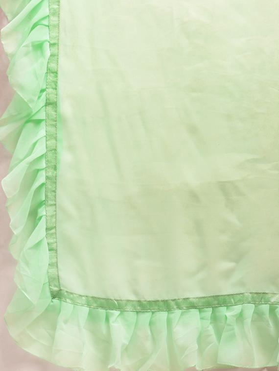 ruffle solid saree with blouse - 17227277 - Zoom Image - 4