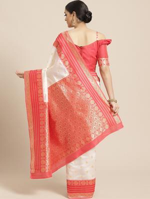 self design kasavu saree with blouse - 17227387 - Standard Image - 2