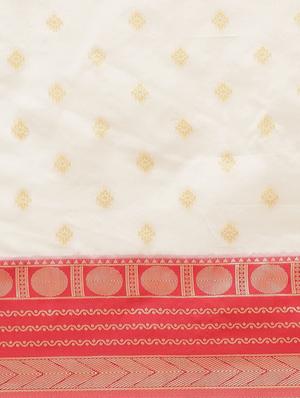 self design kasavu saree with blouse - 17227387 - Standard Image - 6