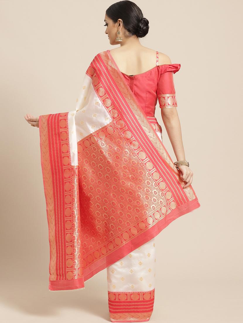 self design kasavu saree with blouse - 17227387 - Zoom Image - 2