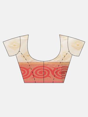self design kasavu saree with blouse - 17227397 - Standard Image - 3