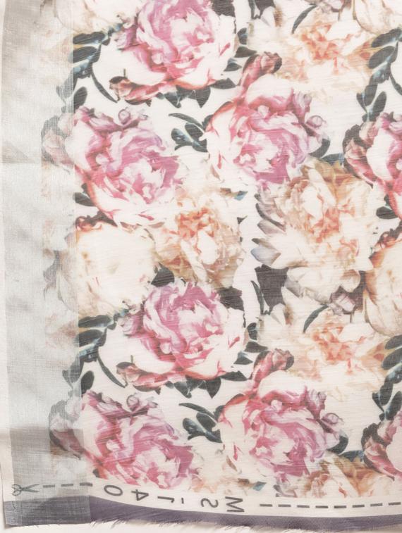 floral printed saree with blouse - 17227403 - Zoom Image - 4