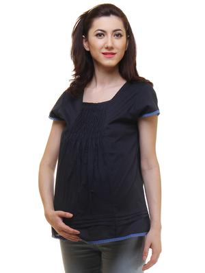 dark blue cotton maternity wear - 17227546 - Standard Image - 2