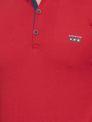 red solid collared t-shirt - 17227755 - Standard Image - 5