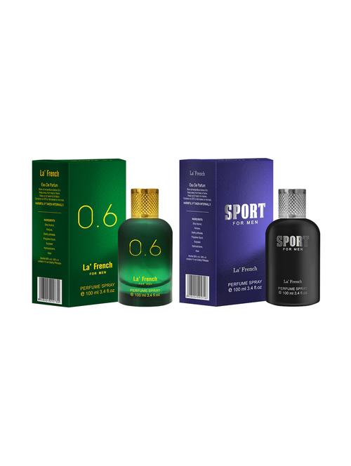 0.6 for men & sport for men perfume by la' french eau de parfum 100ml pack of 2 - 17227870 - Very Small Image - 1