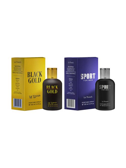 black gold for men & sport for menperfume by la' french eau de parfum 100ml pack of 2 - 17227875 - Very Small Image - 1
