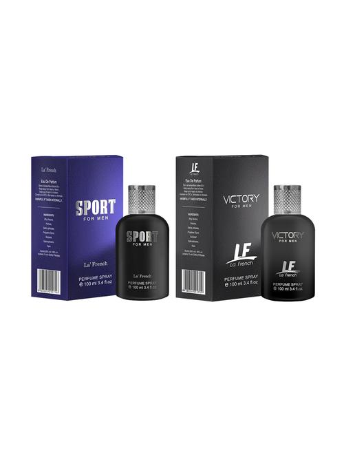 sport for men & victory for men perfume by la' french eau de parfum 100ml pack of 2 - 17227880 - Very Small Image - 1