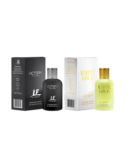 victory for men & white gold for men perfume by la' french eau de parfum 100ml pack of 2 - 17227884 - Standard Image - 1