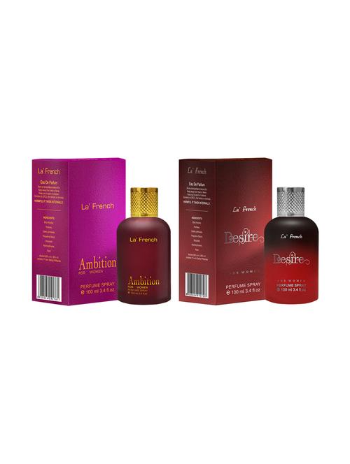 ambition for women & desire for women perfume by la' french eau de parfum 100ml pack of 2 - 17227889 - Very Small Image - 1
