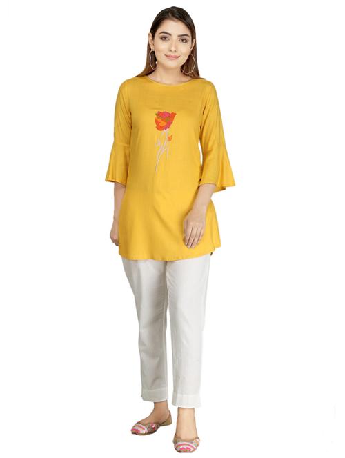 embroidered a-line kurti - 17227986 - Standard Image - 1