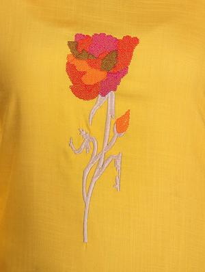 embroidered a-line kurti - 17227986 - Standard Image - 4